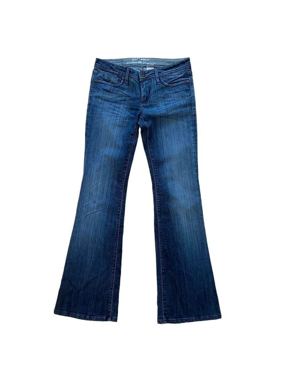 Parasuco 8Jolied jeans low rise blue light denim distressed denim wide leg 28